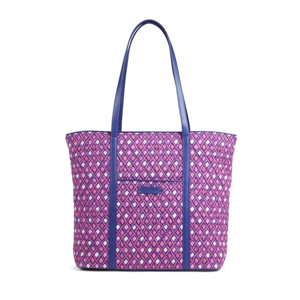 Vera Bradley Trimmed Vera Large Tote Bag - Katalina Pink Diamonds